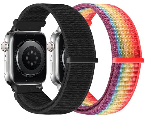 TumCez Compatible con Apple Watch Cinturino 49mm 46mm 45mm 44mm 42mm 41mm 40mm 38mm Donna Uomo, Cinturino Nylon Sportivo di Ricambio Regolabile per iWatch Series 10 9 8 7 6 5 4 3 SE Ultra 2 1