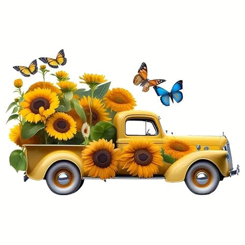 2pcs Vibrant Sunflower Iron On Transfers for T-Shirts Rub on Transfers Stickers Vinyl Ready to Press Stickers Iron on Decals for T-Shirts Clothing Hoodie DIY Crafts
