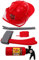 DEARMAMY 1set Costume Da Pompiere Per Ragazzo Ragazza Accessori Per Gioco Di Ruolo Cappello Da Pompiere E Kit Di Attrezzi Per Ragazzo Ragazza Anni Costume Da Vigile Per Immaginazione E Gioco Creativo