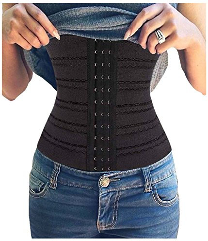 Gotoly Damen Taillenformer Formend Stark Korsett Bauchweg Body Shaper Atmungsaktiv Mieder Waist Training Cincher (Schwarz, Large)