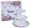London Boutique Cake Stand afternoon tea stands 3 tier cake stand Vintage Bird Rose Butterfly New Bone China Serving Plate for Tea Party High tea Gift for Her (Blue)