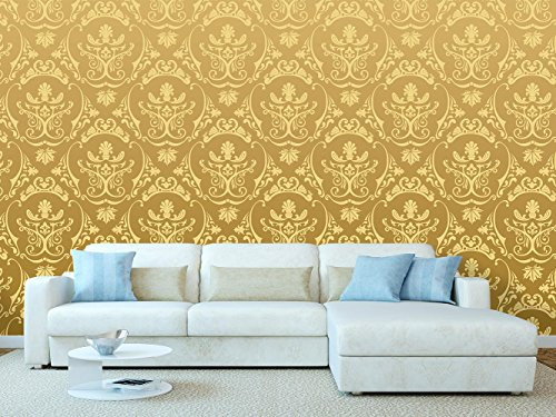 Wallpaper Damask Vintage Gold in Victorian Style | Photo Wallpaper for Walls | Mural | Wallpaper | Various Measures 200 x 150 cm | Decoration Dining Rooms, Living Rooms, Bedrooms...