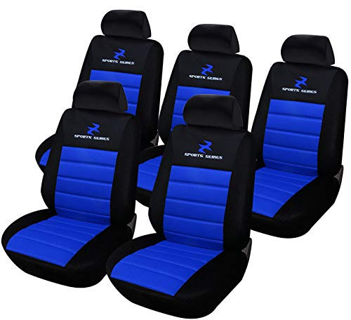 eSituro 5er Einzelsitzbezug Sitzbezüge für Auto Schonbezug Schoner Dicke gepolstert blau