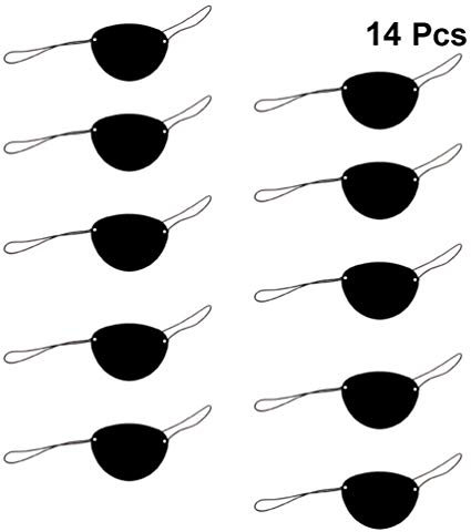 Artibetter 14 Stücke Schwarz Elastische Augenklappe Strabismus Einstellbare Piraten Augenklappe Einzigen Augenmaske mit Schnalle für Kinder Amblyopie Faule Augenklappen