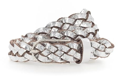 Vanzetti Braided Women's Belt W100 Silver Metallic