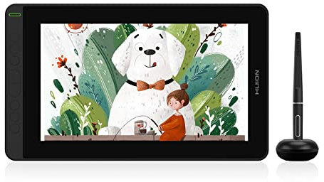 HUION Kamvas 12 Tablette Graphique de Dessin 11,6 avec écran, Stylet sans Batterie (Inclinaison de ± 60 °), 8 Touches Express, pour Windows/Mac/Android/Linux