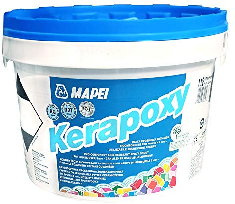 MAPEI Kerapoxy Epoxy Grout Colle époxy bi-composant résistante à l'acide et mortier pour murs et sols Noir 120 2 kg