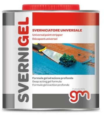 Magazzini GM, Sverniciatore Universale in Gel SVERNI GEL, Elimina Vernice da Ferro Legno Muro, essendo in gel non cola, Made in Italy, Efficace su Vari Strati, 750ml (1)