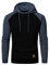 YuKaiChen Pullover Herren Arbeitspullover Waffel-Stoff Fleece Hooded Sweat Sweatshirt Schwarz-Indigo X-Large