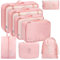 MURISE 8 Teilige Packing Cubes, Kleidertaschen, Koffer Organizer für Urlaub und Reisen, Packwürfel Set Reise Würfel, Ordnungssystem für Koffer - Rosa