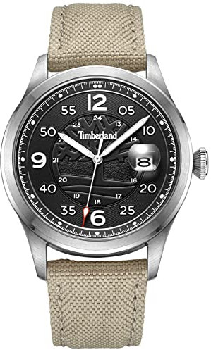 Timberland Herren Armbanduhr Cornwall in der Farbe Schwarz mit Stoffarmband, Gehäusedurchmesser: 42 mm, TDWGN2237506