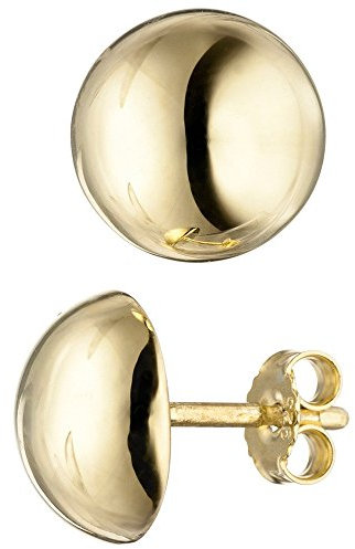 Ohrstecker Ohrringe Halbkugel rund glänzend 925 Silber Gelbgold vergoldet