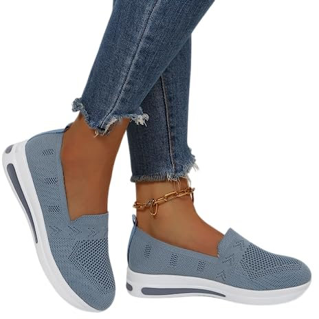 Fannyfuny Damen Schuhe Leicht Fitnessschuhe Frauen Dicke Sohle Freizeitschuhe Hoch Trainingsschuhe Bequem Breite Schuhe Trekkingschuhe für Schule Walking Fitness Gym Sport, 39 EU, Grey-a