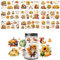 10 Blatt DTF Transfer Aufkleber, Herbstthema Rub On Transferaufkleber Kürbis Transferaufkleber Cup Wrap Transferaufkleber für 16oz Becher Thanksgiving Day Crafts