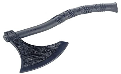 Hacha vikinga de contacto completo de plástico de polipropileno negro para artes marciales (cosplay, película, acrobacias) – 14.3 pulgadas