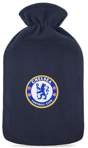 Chelsea F.C. Hot Water Bottle with Soft Cover 1.8L - Football Gifts for Him (Navy)