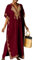 Bsubseach Robes Kaftan pour Femme Maillot De Bain Coverup Plus Size Plage Caftan Swim Cover Up Broderie Rouge