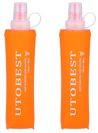 UTOBEST Soft Flask TPU Foldable Running Water Bottles Collapsible Hydration Bottles, 2PCS
