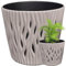 YOURSGARTEN® Pot de fleurs décoratif pour fleurs et herbes - Avec insert - Pot de jardin (diamètre 22 cm - Mocca)