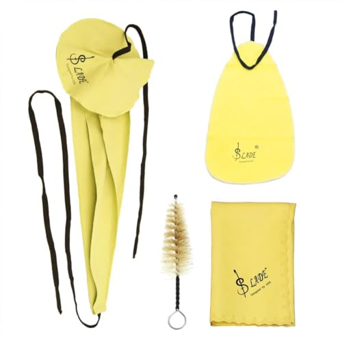 OriGlam Kit de limpieza para el cuidado del saxofón, kit de mantenimiento de flauta limpia de saxofón con 3 paños de limpieza y cepillo de boquilla para instrumentos de viento de madera
