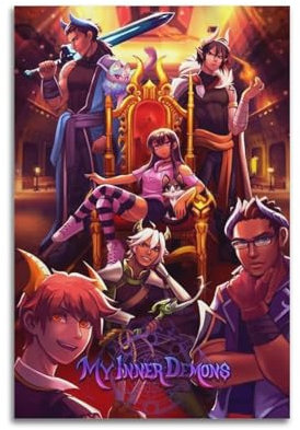 LUEEMLJA Anime-Filmposter My Inner Demons, Anime-Charakter, Poster, Leinwand, Poster, Teenager, Dekoration, Schlafzimmer, Dekoration, Heimdekoration, 30 x 45 cm, ungerahmt, 8