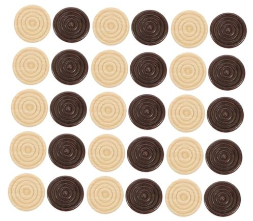 Alasum Backgammon-Set Aus Holz mit 72 Schachfiguren Runden Dame-Figuren für Brettspiel und Lernspielzeug