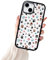 Reownest Clear Case for iPhone 15, Cool Paw Print Animal Cute Aesthetic Pattern Design Soft Protective Phone Case for Men Women Girls -Black Frame