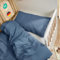 Laleni Kinderbettwäsche 100x135 cm aus Baumwolle - Musselin Bettwäsche Kinder 100 x 135 cm + Kissenbezug 40x60 cm - Oeko-TEX zert. Musselin Bettwäsche Baby - Musselin Bettwäsche 100x135 Dunkelblau