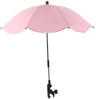 Colcolo Sombrilla con Clip para Cochecito, Silla de Playa, Sombrilla de Moda, para Plantas, para Jardín, Actividades de Verano al Aire Libre, Rosa