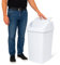 TECHZOCO Cubo basura plástico, Cubo basura apertura basculante, Papelera basculante, Basura para baño, Libre BPA, 68,5 cm altura x 40 cm ancho x 35 cm fondo, PP5 Plástico, Capacidad 50 Litros