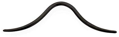 BodyJewelryOnline Erwachsenen Septum Schnurrbart Ring 16G / 14G schwarz eloxiert über Chirurgenstahl (14 Gauge)