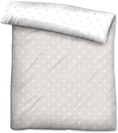 biberna Mako-Satin Bettbezug Mix & Match 0636046 Sterne 1x 155x220 cm, Taupe