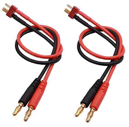 FLY RC 2-Pack Deans T Männlich Stecker auf 4.0mm 4mm Bananenstecker Bullet Männlich Stecker RC Ladekabel Adapter mit 30cm 14AWG Silikonkabel