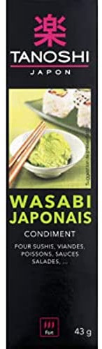 Tanoshi Condiment wasabi Japonais, pour sushis, viandes, poissons, sauces, salades .... - Le tube de 43g