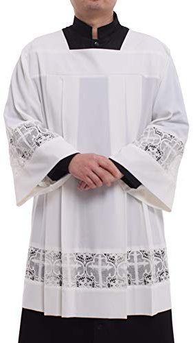 BLESSUME Klerus ALB Katholischer Kanzel Plissiertes Liturgisches Kirchengewand