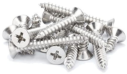 Lot de 100 vis à bois M3 en acier inoxydable à tête plate, 3 x 10 mm, 304 vis à bois à tête fraisée multiusage et performance Elite pour bricolage et menuiserie