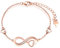 MicLee Bracelet pour femme fille, bracelet en argent 925, bracelet cœur et symbole de l'infini, zircon incrusté, bracelet symbole de l'infini élégant, chaîne réglable, or rose