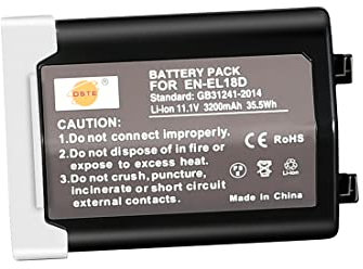 DSTE-UK Full Coded EN-EL18d EL18d Upgraded version rechargeable Battery Compatible for Nikon D4,D4S,D800,D800E Camera Body