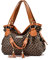 NICOLE & DORIS Handtasche Damen Retro Schultertasche Weiche PU Leder Retro Shopper Tasche Hobo Henkeltasche Groß Umhängetasche Bedruckte Tragetasche für Alltag, Schule,Reise Blume Braun