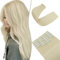 SEGO 12 Tressen Extensions wie Echthaar Hair Extensions Clip in Haarverlängerungen Haarteile günstig für Voller Kopf 55 cm 180g Gebleichtes Blond
