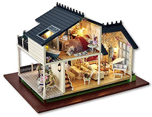 DIY, DIY Holzminiatur Montage Dekorative Ornament Puppenhaus Villa Haus Spielzeug für Kind