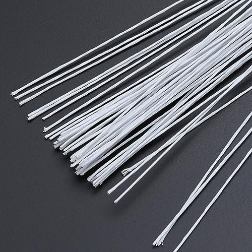 Gatuida 50 Stück Blumendraht: Blumenstieldraht Weiß Blumenherstellungszubehör Perfekt Für DIY Blumenstrauß Stiel Verpackung Und Basteln