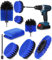 Birshe Juego de Cepillos de Taladro 8 Piezas,Cepillos de Taladro de Limpieza Multifuncional Cepillos Taladro Cepillo para Taladro Limpieza para Coche para Llantas,Azulejos,Cocina,Baño,Parrillas,Azul