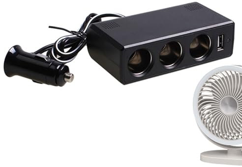 Vllold Répartiteur de chargeur de voiture – Convertisseu de prise de voiture 24 V ve 12 V – Ports USB à charge rapide, convertisseur de tension, adaptateur de chargeur de voiture pour téléphone,
