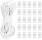 PATIKIL 10 Yard Elastic Bungee Cord & Single Hole Cord Lock, 25 Pack Plastic Oval Spring Toggle Stopper for Paracord Drawstring Shoelace Clothing Backpack Bags, White