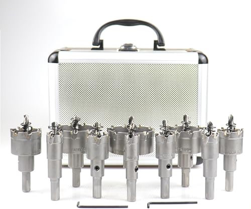 16-55 MM Set de Scie Cloche en Métal dur, 12 Pièces Scie Cloche Metal, TOOSOAR Scie à Métaux pour Acier Inoxydable, fer, Alliage,Fonte, Cuivre