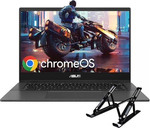 ASUS Chromebook CM1402 Ordinateur portable 2024, écran FHD de 14, MediaTek Kompanio 520, 4 Go de RAM, 64 Go eMMC, carte graphique MediaTek, Bluetooth, Wi-Fi, Chrome OS, avec carte SD de 256 Go,