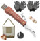 CYUaoao Set di coltelli a fungo con spazzola e custodia, 21 cm, coltello a funghi in legno di pero, borsa da collezione per raccoglitori di funghi, accessorio per il cestino dei funghi, pennello per
