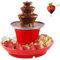 CHANGLKJ 3-Tier Chocolate Melting Fondue Set, Chocolate Fondue Fountain Machine with Detachable Serving Tray, 10oz Capacity, Continuous Flow and Consistent Dip, for Parties, Buffet, Restaurant