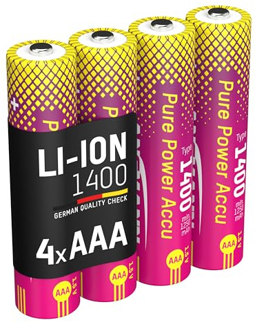 ANSMANN Pure Power Akku Micro AAA Typ 1400 (min. 1250 mAh), mit höchster Kapazität, Langer Laufzeit und Schutztechnik, ideal für Geräte mit hohem Energiebedarf